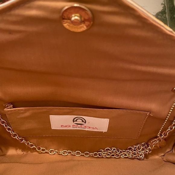 - Big Buddha Pink Sequined Envelope Clutch - 5 x11.25 pink sequined clutch - Picture 6 of 7